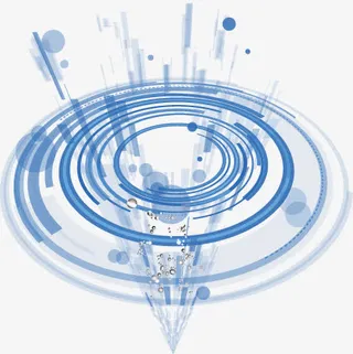 蓝色科技感抽象圈圈免抠