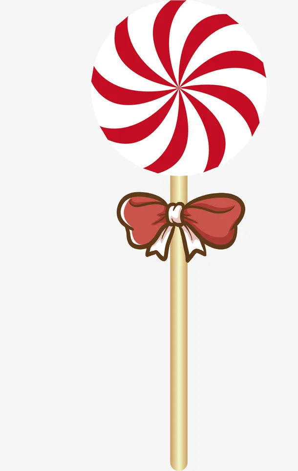 手绘红色的棒棒糖免抠