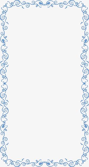 中式蓝色花纹边框免抠