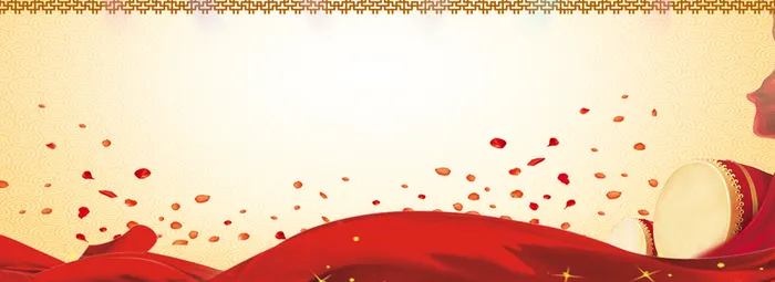 玫瑰花瓣锣鼓中式背景高清