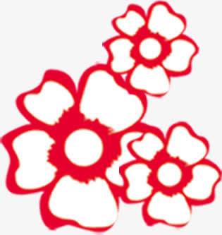 手绘喜庆梅花花朵免抠