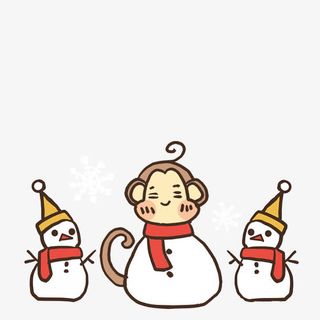 可爱卡通雪人免抠