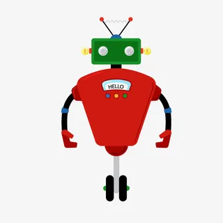 单轮卡通玩具机器人免抠