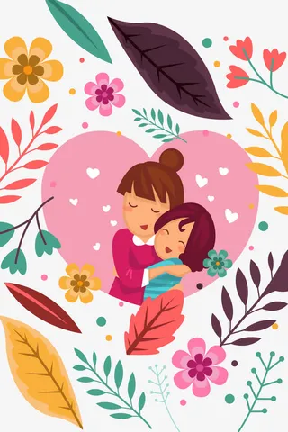 38妇女节母女亲密拥抱免抠