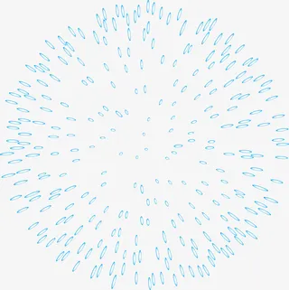 新年蓝色绽放的烟花免抠