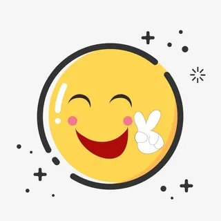 手绘MBE风格笑脸QQ表情免抠