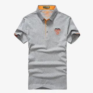 男士灰色翻领polo衫免抠