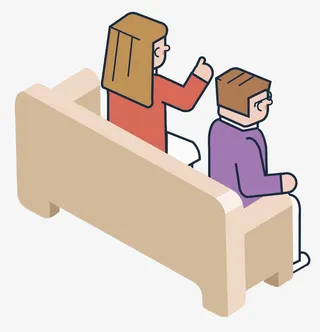 卡通坐在沙发上的人免抠