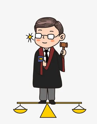 法官在法庭上拿着法槌免抠