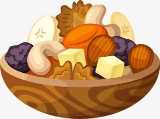 咖啡色坚果零食免抠