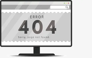 灰色电脑错误页面免抠