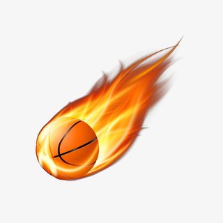 卡通篮球火球海报设计免抠免抠