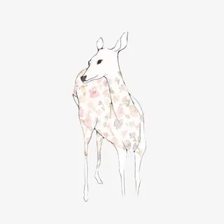 手绘可爱彩色梅花鹿免抠