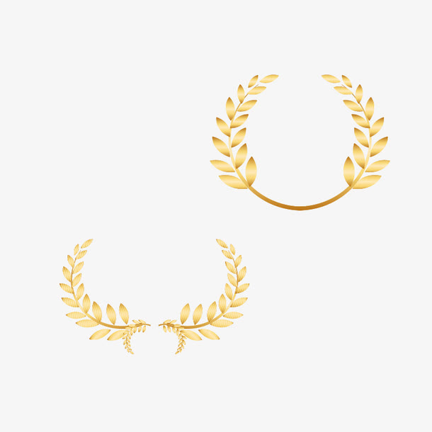 烫金花环麦穗组合免抠