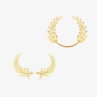 烫金花环麦穗组合免抠