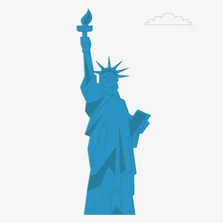 世界旅游海报自由女神设计素材免抠