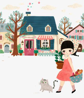 悠闲的小女孩免抠