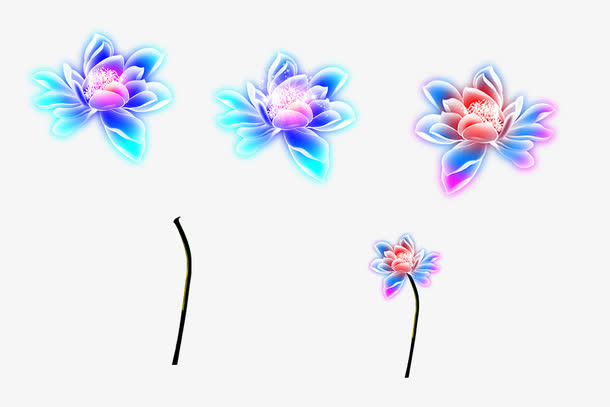 荧光莲花免抠