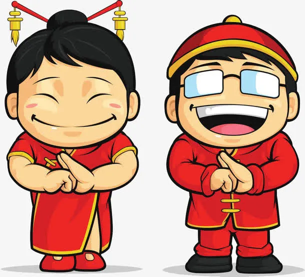 拜年手绘素材免抠