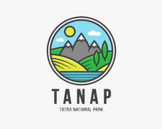 简笔山水图标元素免抠