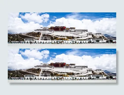 西藏布达拉宫建筑淘宝海报背景高清