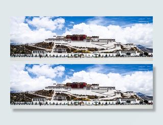 西藏布达拉宫建筑淘宝海报背景高清