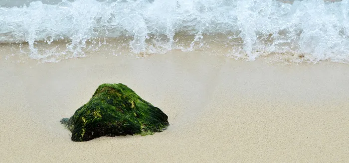 海滩石头背景图高清