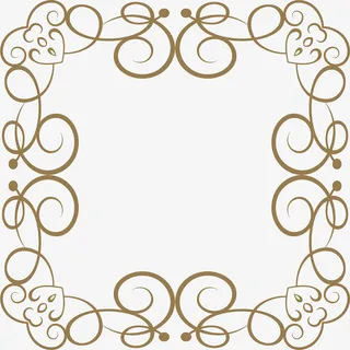 黄色线条框架免抠