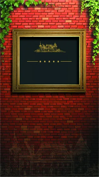 红色砖纹H5背景素材高清