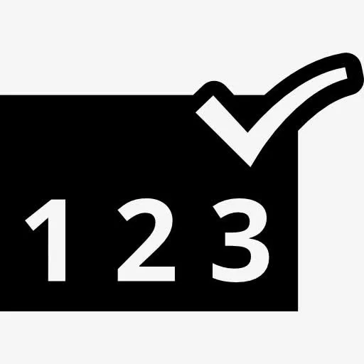 数字序列验证符号图标免抠