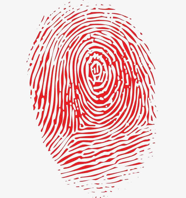 红色指纹识别免抠