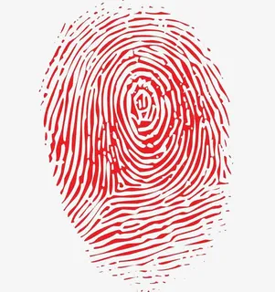 红色指纹识别免抠