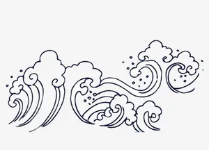 线稿浪花免抠