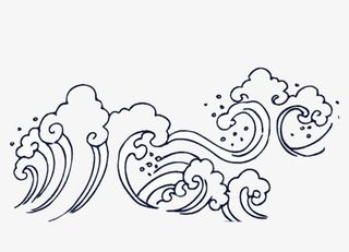线稿浪花免抠
