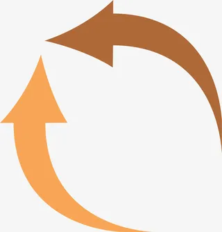 手绘黄色箭头弧线免抠