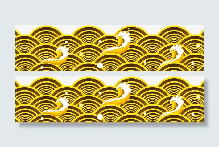 黄色浪花免抠