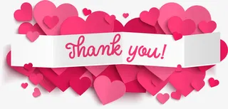 粉色爱情爱心设计感谢字母免抠