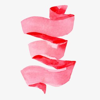 红色水彩绘丝带矢量图免抠