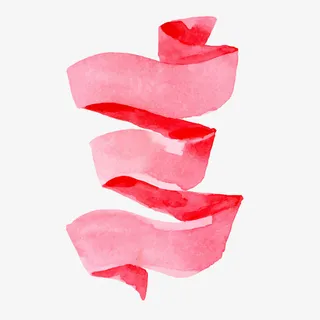 红色水彩绘丝带矢量图免抠