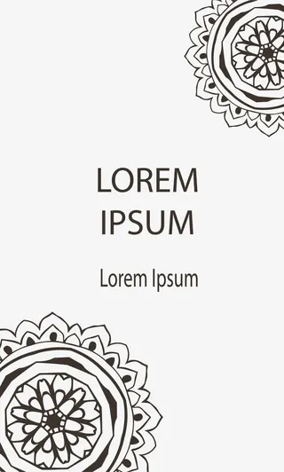 边角对称线条卡片设计免抠