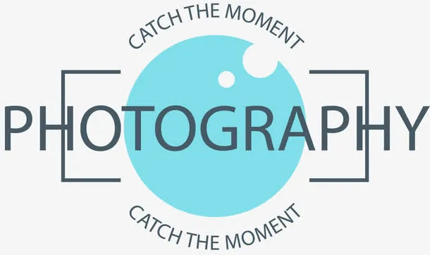 淡蓝色的摄影工作室标志免抠