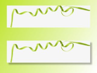 绿色彩带漂浮免抠