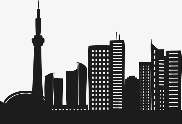 加拿大多伦多建筑剪影矢量旅游素免抠