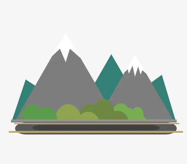 手绘山素材免抠