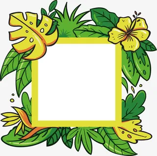 可爱卡通夏日边框免抠