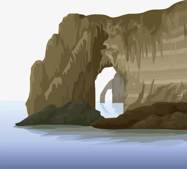 青山绿水画底纹免抠