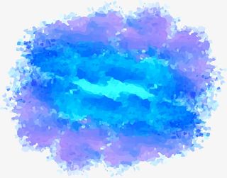 模糊效果蓝色水彩免抠