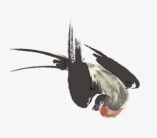 水彩的燕子免抠