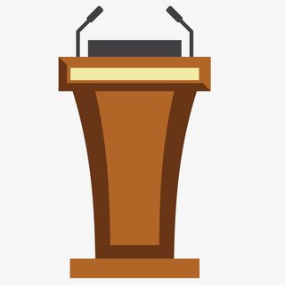 简约经典装饰发言台广告设计免抠