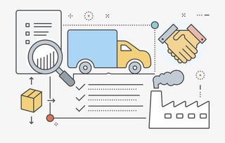 扁平化风格工厂物流生产线免抠标签元素